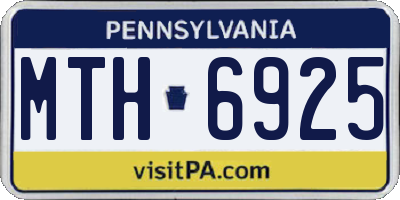 PA license plate MTH6925