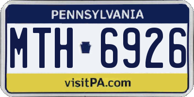 PA license plate MTH6926