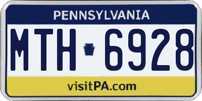 PA license plate MTH6928