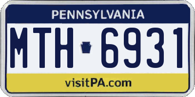 PA license plate MTH6931