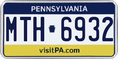 PA license plate MTH6932