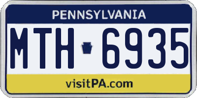 PA license plate MTH6935