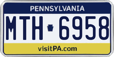 PA license plate MTH6958