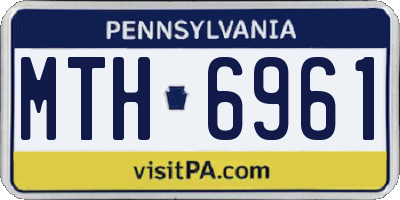 PA license plate MTH6961
