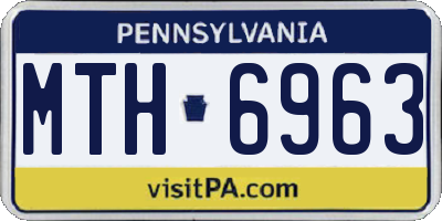 PA license plate MTH6963