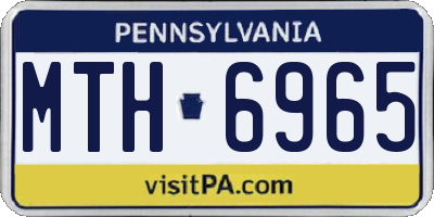 PA license plate MTH6965