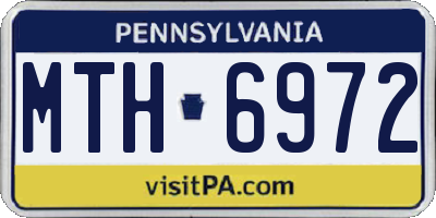 PA license plate MTH6972