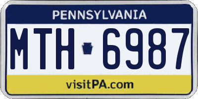 PA license plate MTH6987