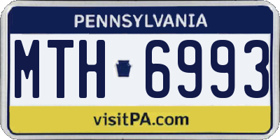 PA license plate MTH6993