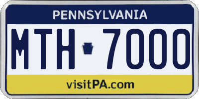 PA license plate MTH7000