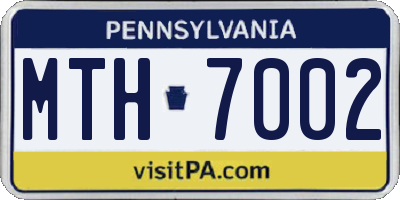 PA license plate MTH7002