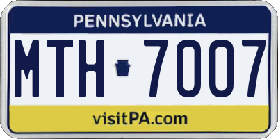 PA license plate MTH7007