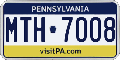 PA license plate MTH7008