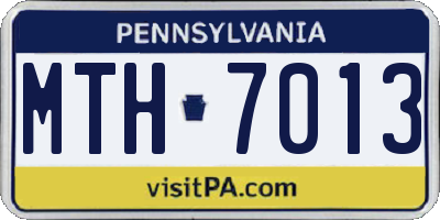 PA license plate MTH7013