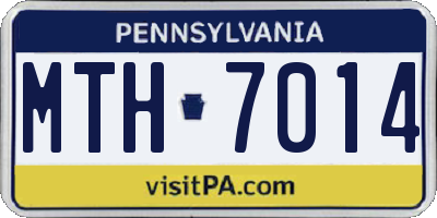 PA license plate MTH7014
