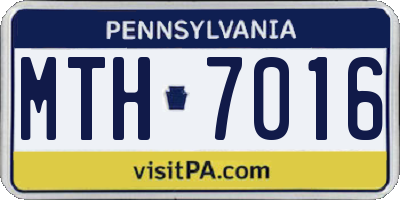 PA license plate MTH7016