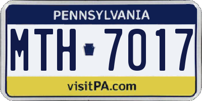 PA license plate MTH7017