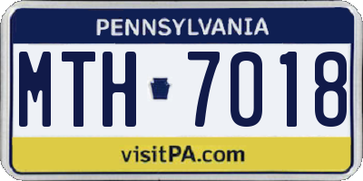 PA license plate MTH7018