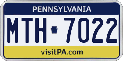 PA license plate MTH7022