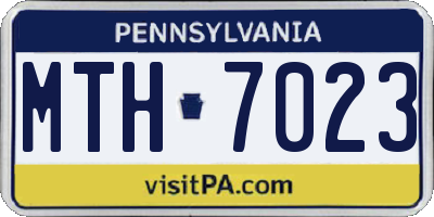 PA license plate MTH7023