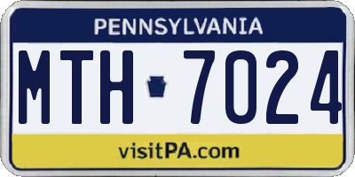 PA license plate MTH7024