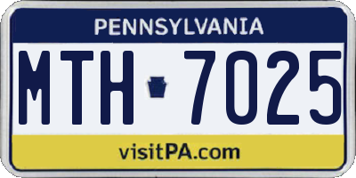 PA license plate MTH7025