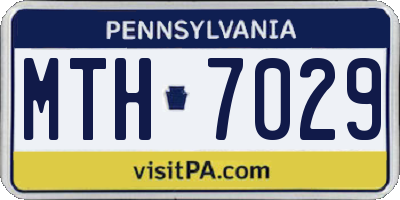 PA license plate MTH7029