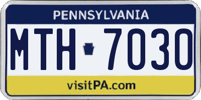 PA license plate MTH7030