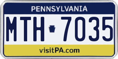 PA license plate MTH7035