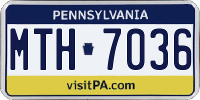 PA license plate MTH7036