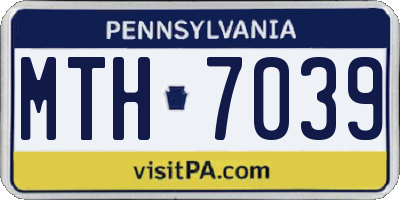 PA license plate MTH7039