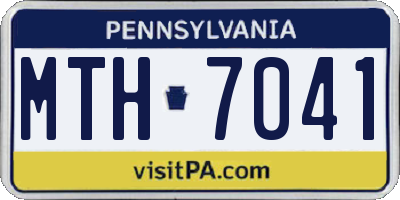 PA license plate MTH7041