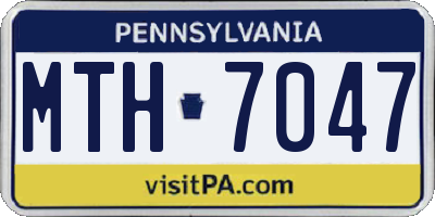 PA license plate MTH7047