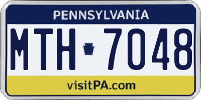 PA license plate MTH7048