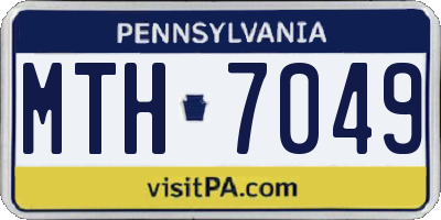 PA license plate MTH7049
