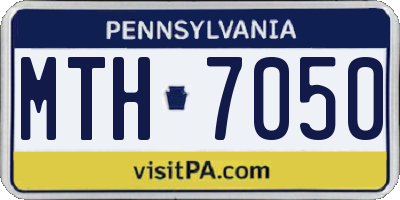 PA license plate MTH7050
