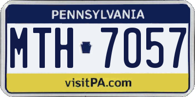 PA license plate MTH7057