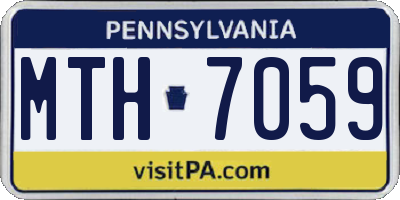 PA license plate MTH7059