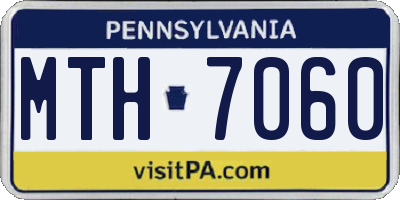 PA license plate MTH7060