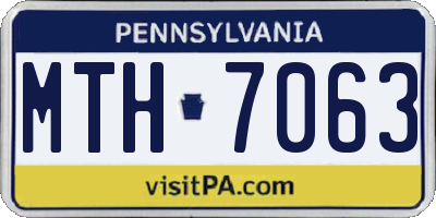 PA license plate MTH7063