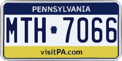 PA license plate MTH7066