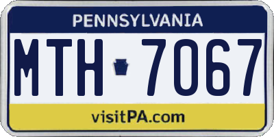 PA license plate MTH7067