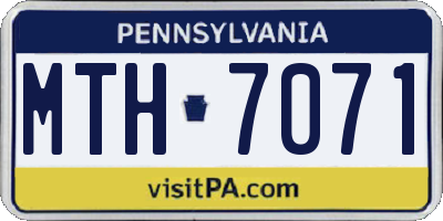 PA license plate MTH7071