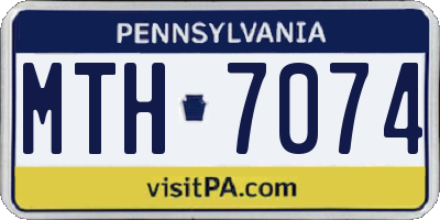 PA license plate MTH7074