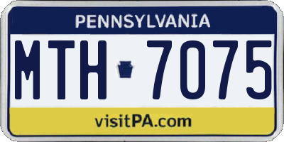 PA license plate MTH7075