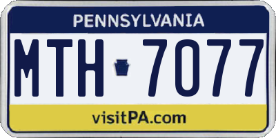 PA license plate MTH7077