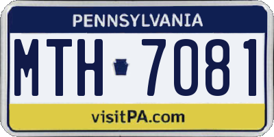 PA license plate MTH7081