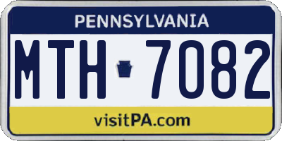 PA license plate MTH7082