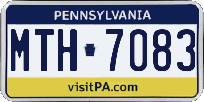 PA license plate MTH7083