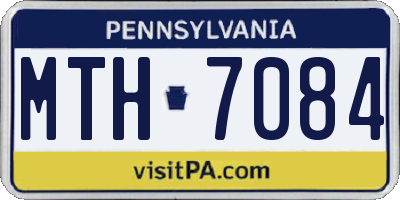 PA license plate MTH7084